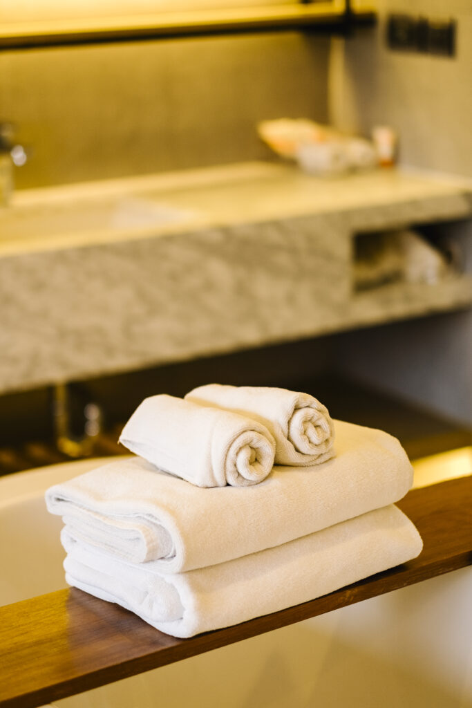 White Towel on table